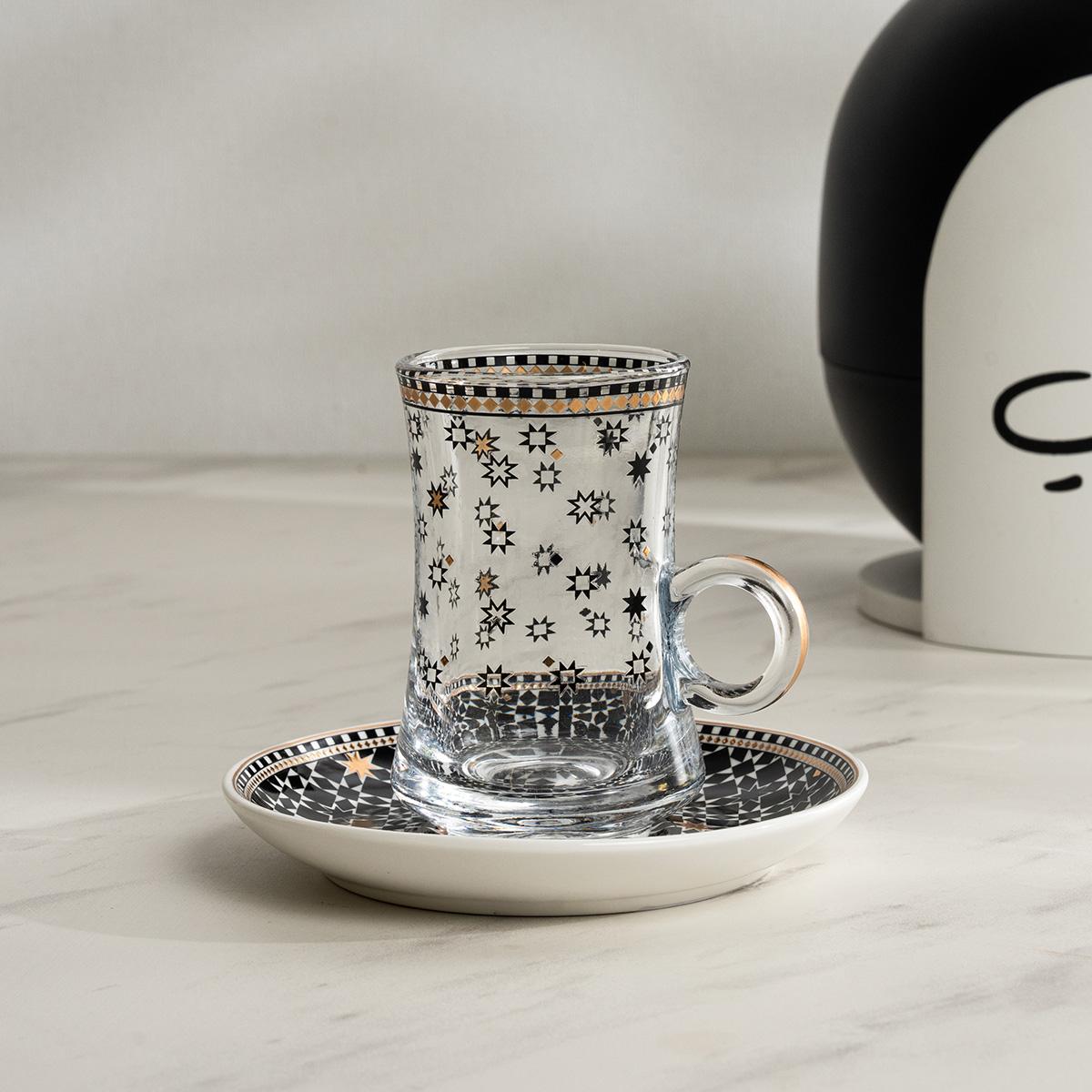 Riad New Bone Istikana Set 6Pcs Black in Kuwait | Buy Online ...
