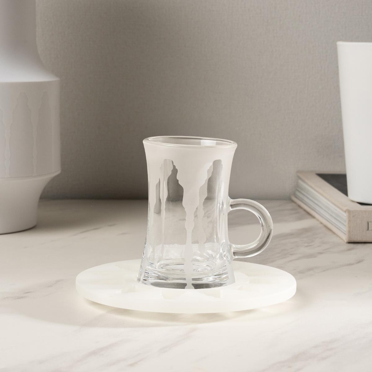 Aqwas Glass Istikana Set 6Pcs White in Kuwait | Buy Online | safathome.com