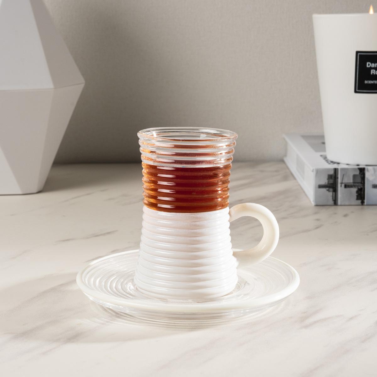 Futooh Glass Istikana Set 6Pcs Cream in Kuwait | Buy Online | safathome.com