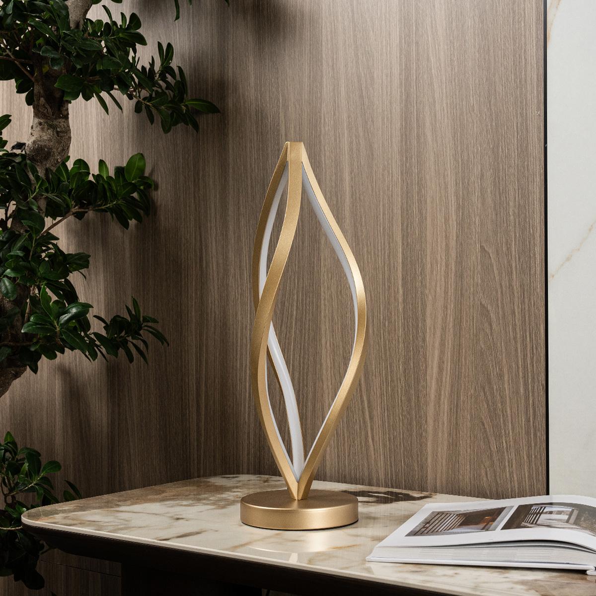 Orb LED Table Lamp Gold Height 42 cm in Kuwait | Buy Online | safathome.com