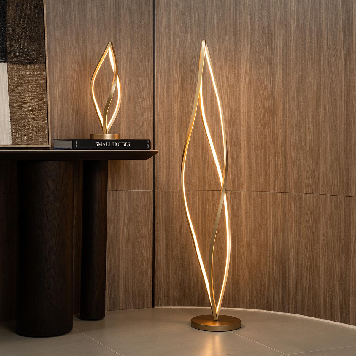 Orb LED Table Lamp Gold Height 42 cm in Kuwait | Buy Online | safathome.com