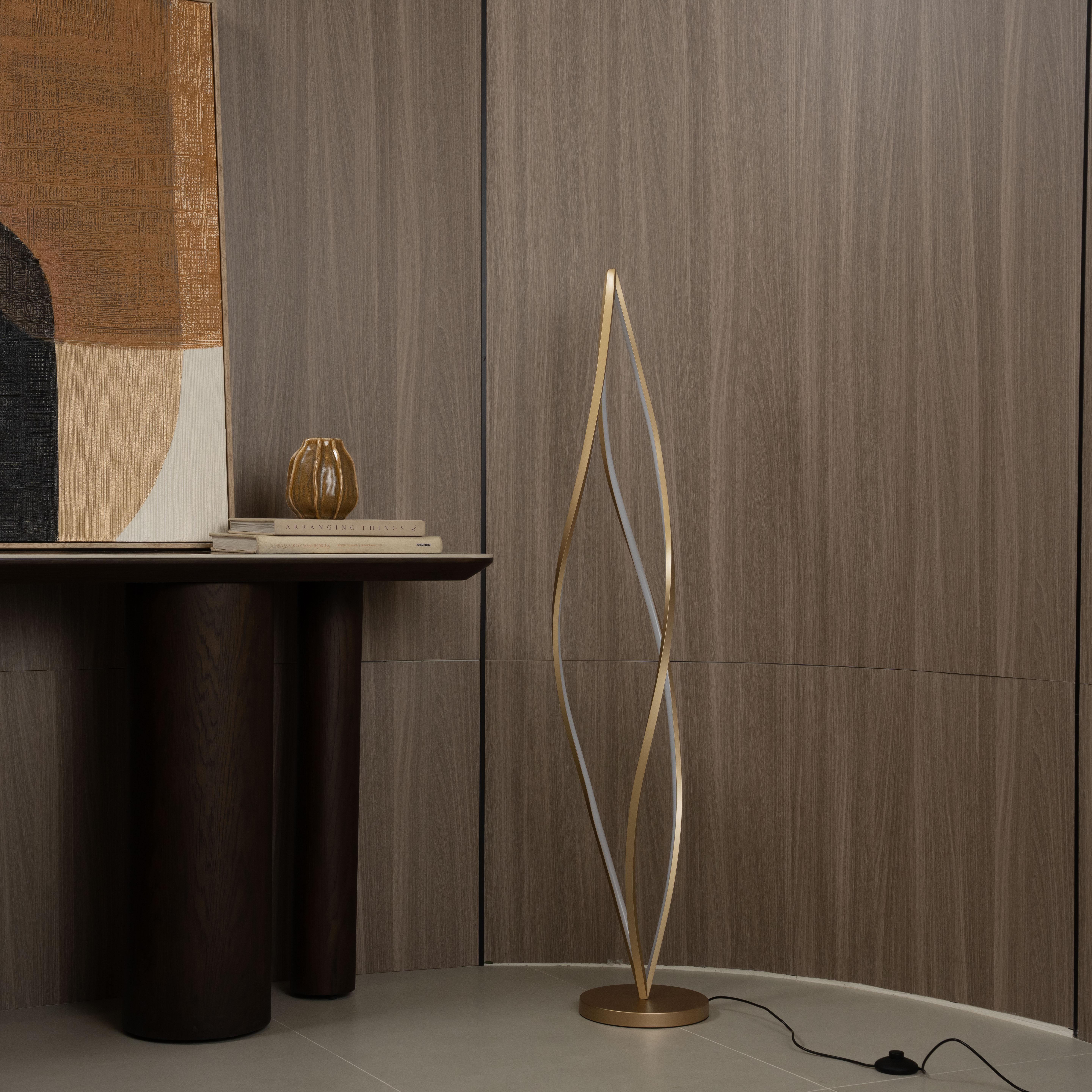 Orb LED Floor Lamp Gold Height 130 cm in Kuwait | Buy Online ...