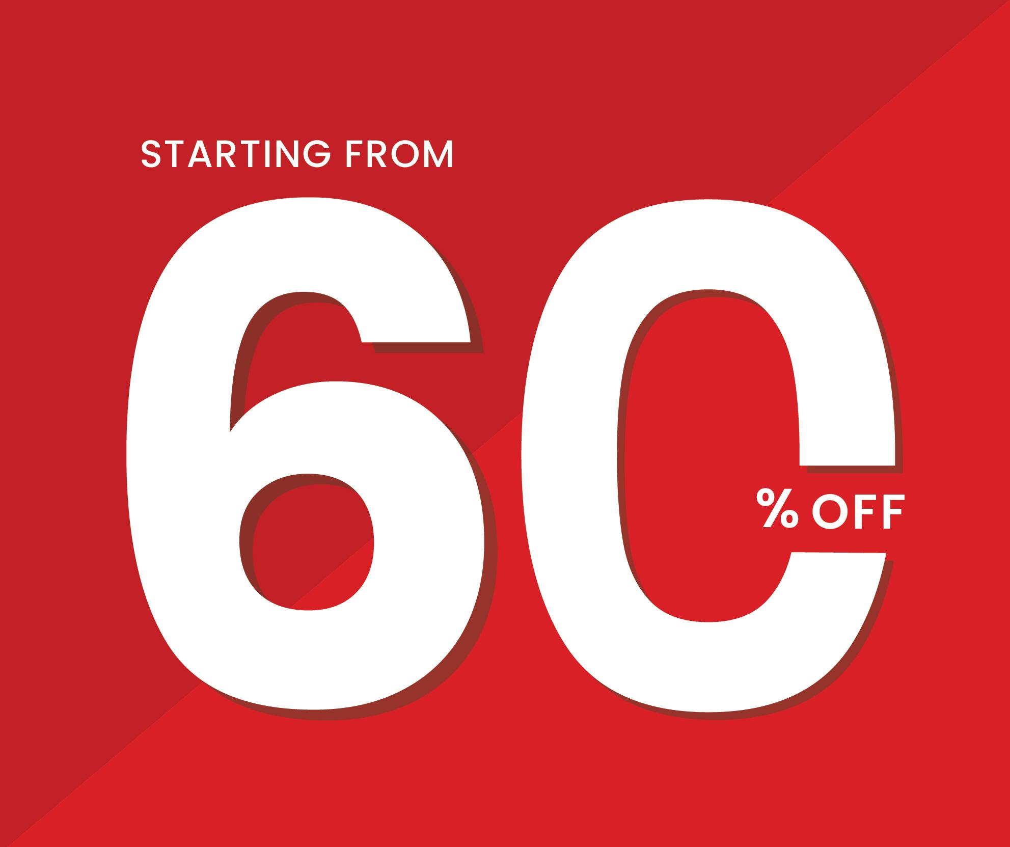 60 percent off end of year sale 2025