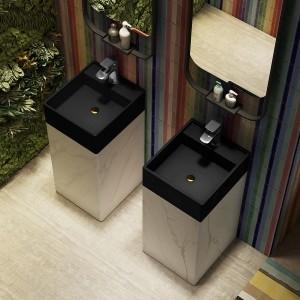 Lesley Free Standing Basin Black + Pedestal 40X42X83 cm in Kuwait | Buy ...