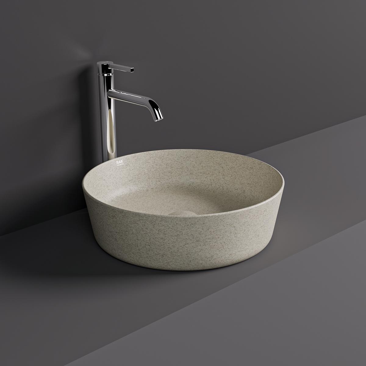 RAK Batu Oval Countertop Basin Warm Grey 42 cm in Kuwait | Buy Online ...