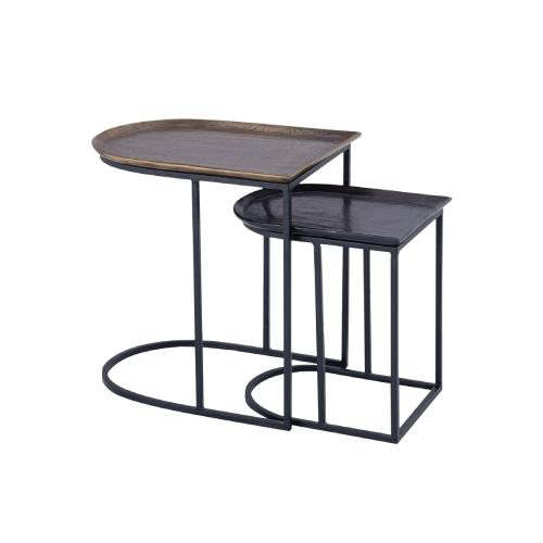 Silva Set of 2 Side Tables Antique/Lead Antique in Kuwait | Buy Online ...