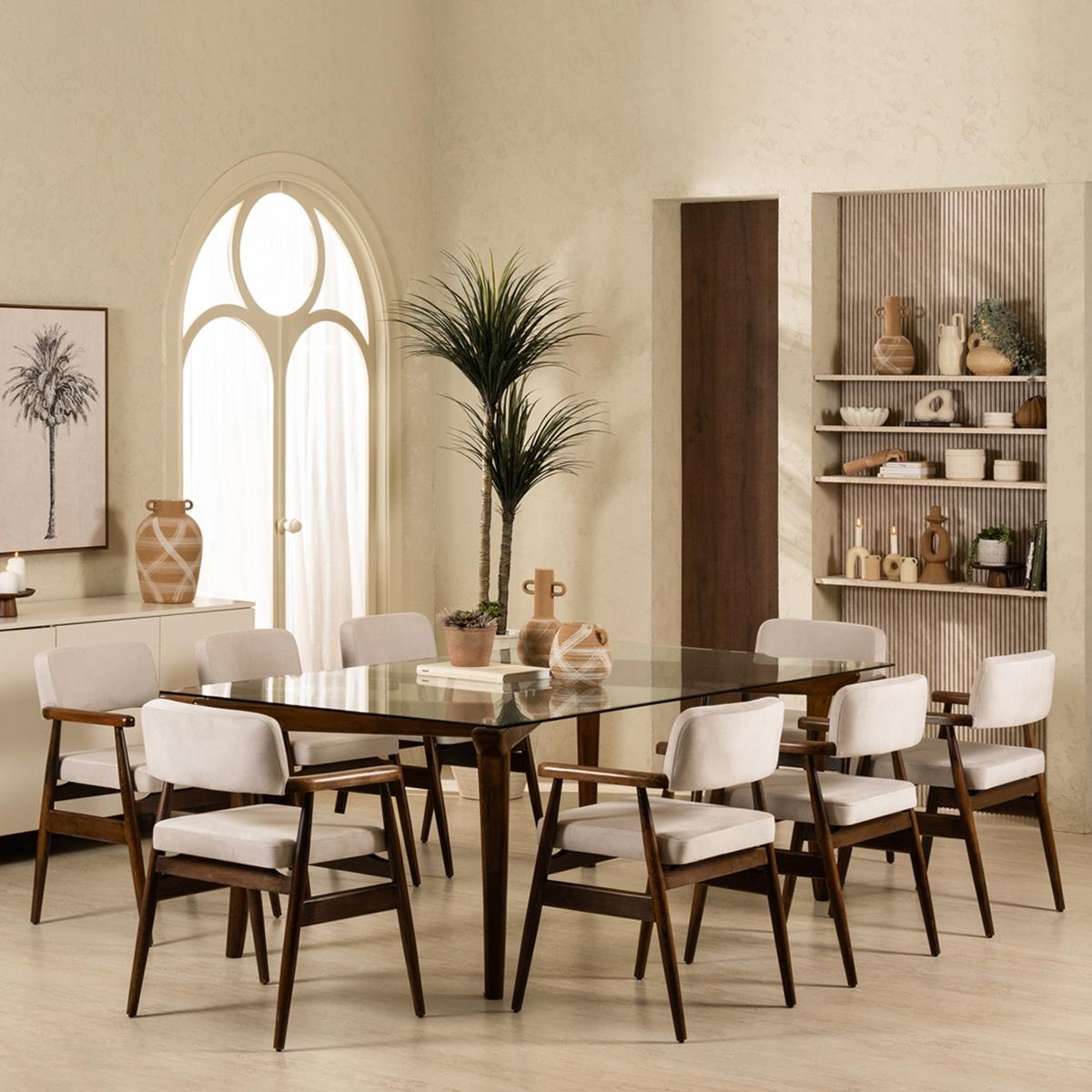 Nodi 8 Seater Dining Table Glass in Kuwait | Buy Online | safathome.com