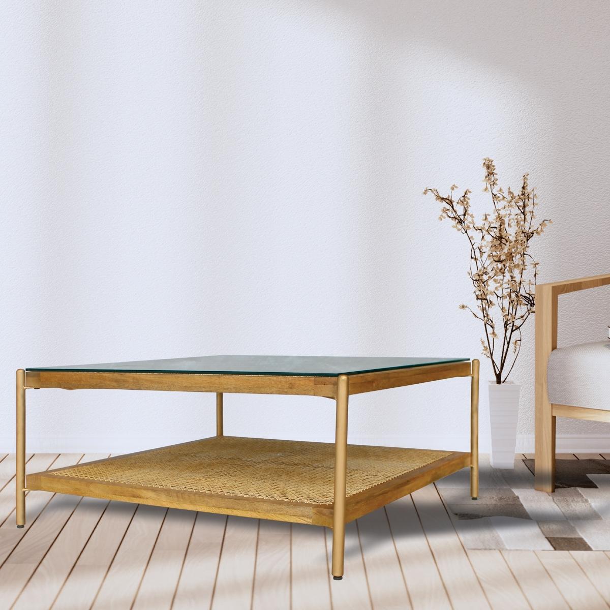 New Kris Square Coffee Table with Glass Cane in Kuwait | Buy Online ...