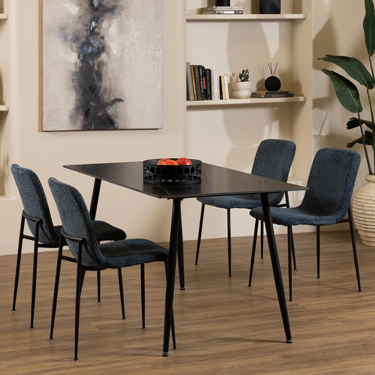 Rosy 4 Seater Dining Table Black in Kuwait | Buy Online | safathome.com