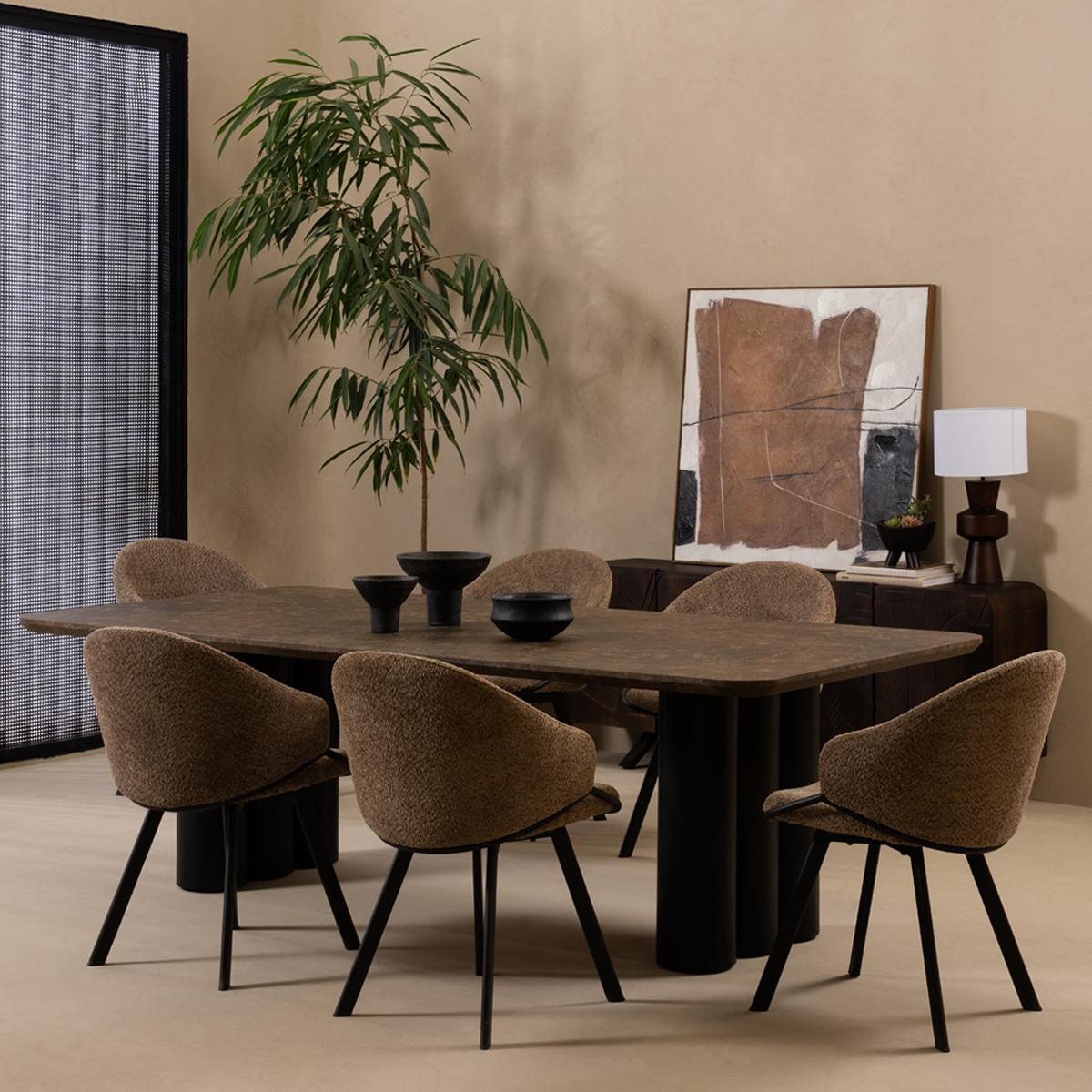 Lina 6 Seater Dining Table Brown in Kuwait | Buy Online | safathome.com