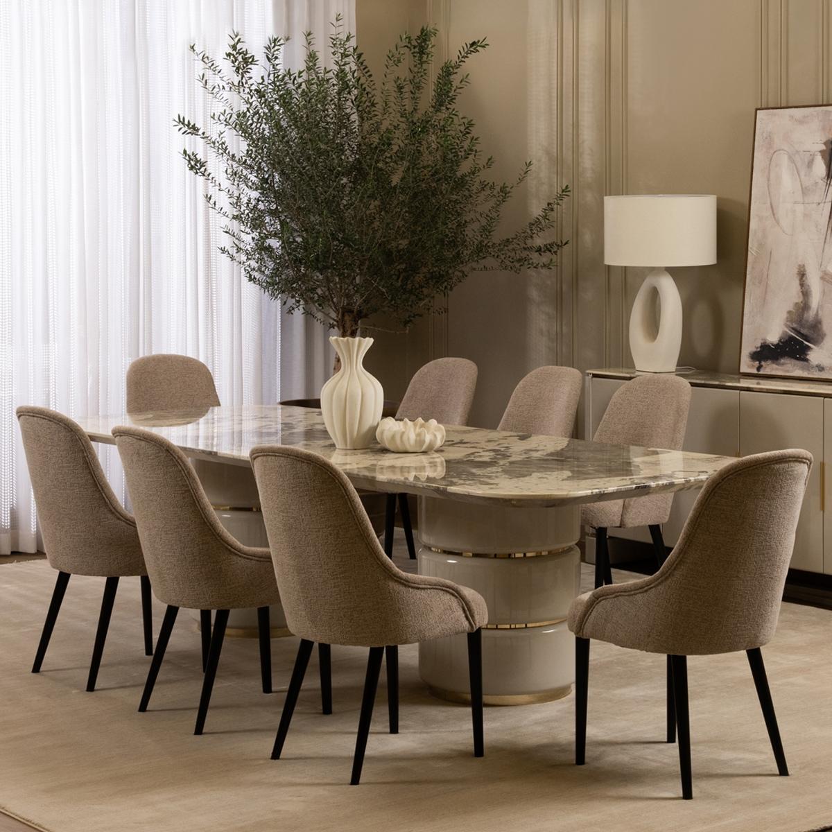 Aline 10 Seater Dining Table White/Grey in Kuwait | Buy Online ...