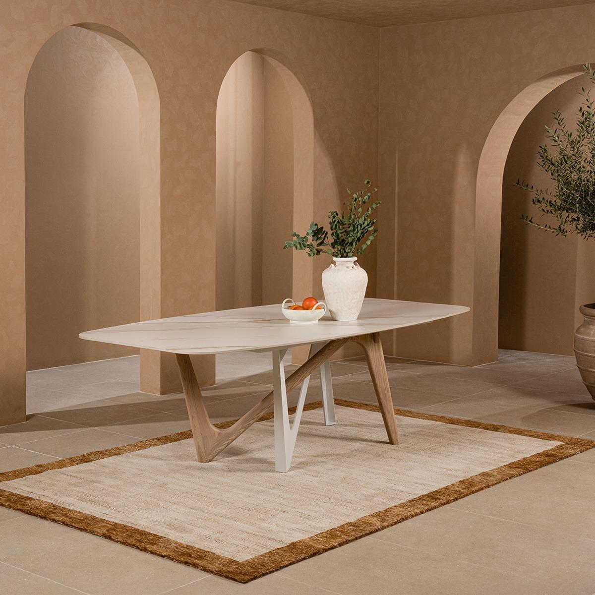 Jenny 8-Seater Dining Table Beige/Brown in Kuwait | Buy Online ...