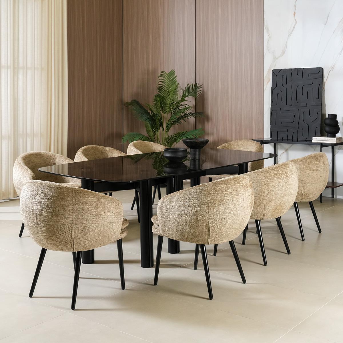 Cedar 8-Seater Dining Table Glass in Kuwait | Buy Online | safathome.com