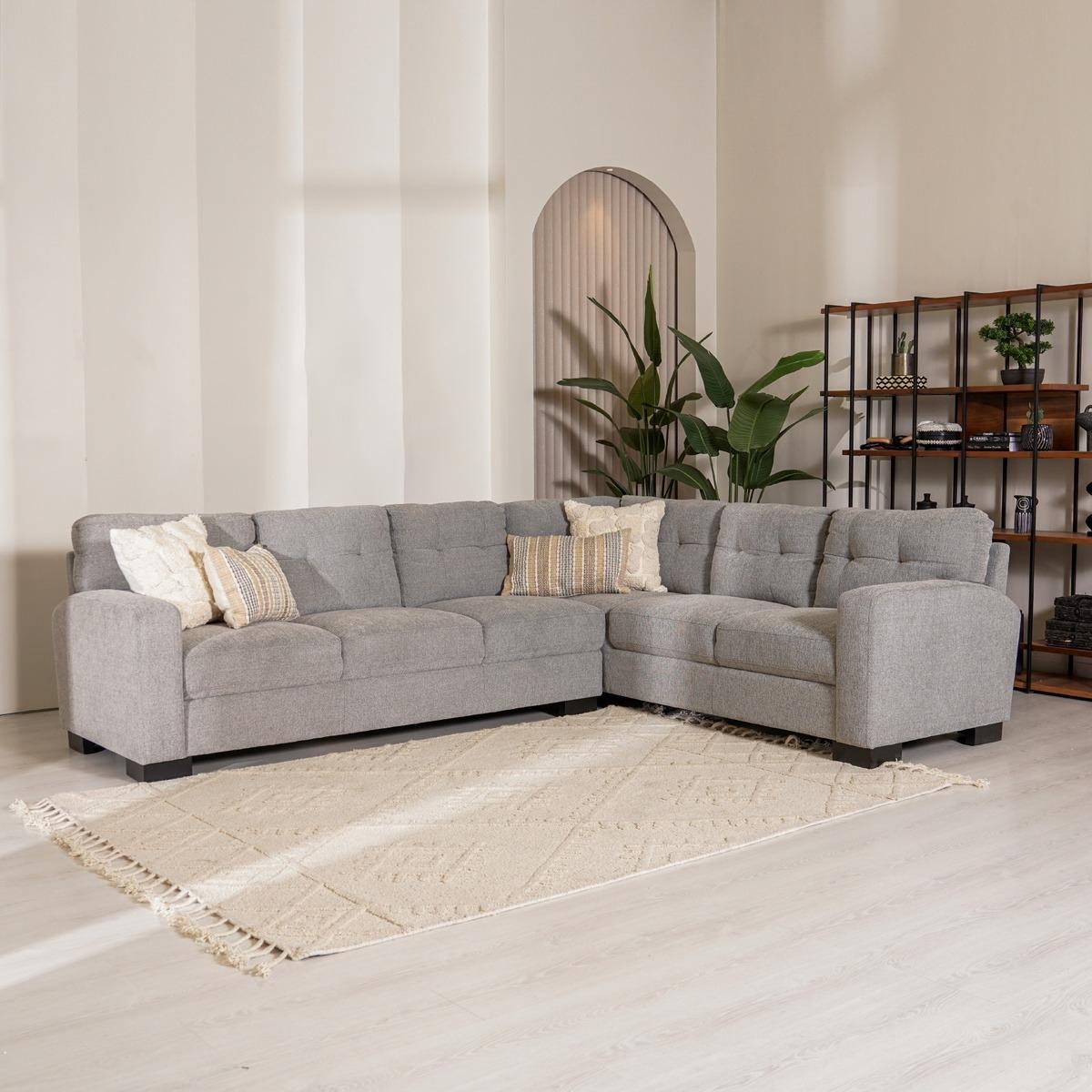 Bahia 3+3 Seaters Corner Sofa Set Grey in Kuwait | Buy Online ...