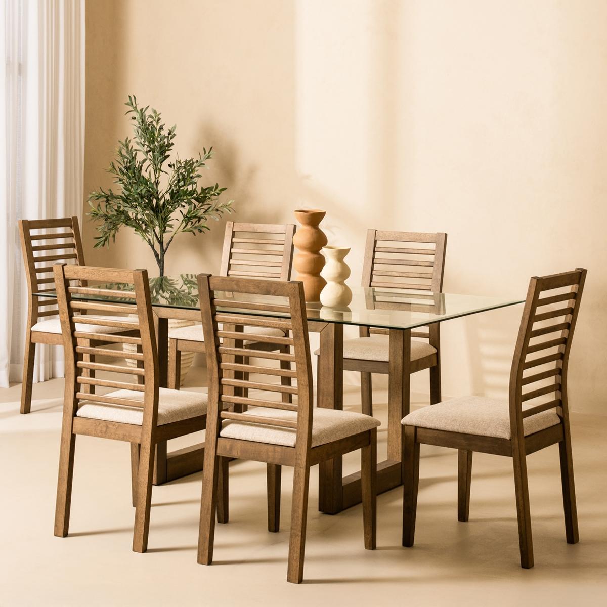 Tucson 6+1 Dining Set Glass/Brown in Kuwait | Buy Online | safathome.com