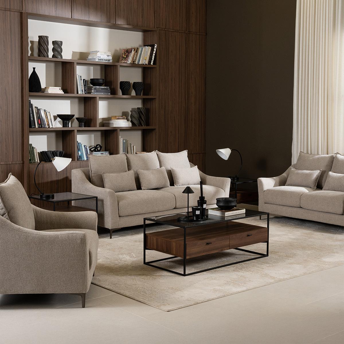 Lara 3+2+1 Sofa Set Brown in Kuwait | Buy Online | safathome.com