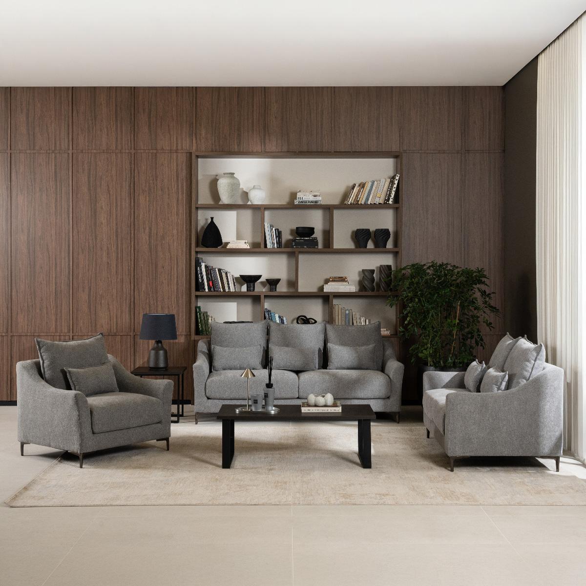 Lara 3+2+1 Sofa Set Dark Grey in Kuwait | Buy Online | safathome.com