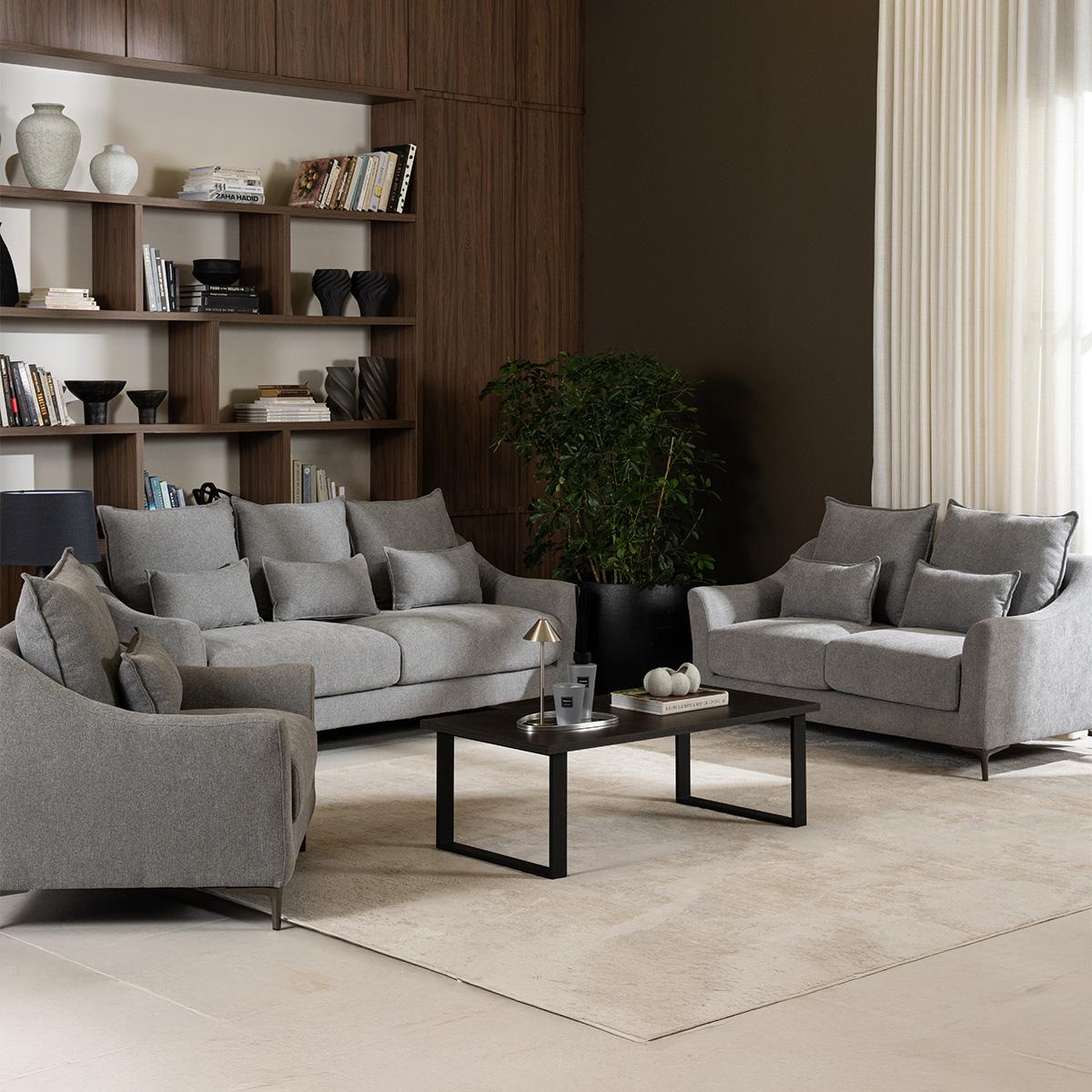 Lara 3+2+1 Sofa Set Dark Grey in Kuwait | Buy Online | safathome.com