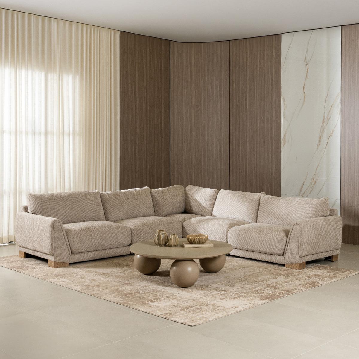 Timo 5-Seater Corner Sofa Brown in Kuwait | Buy Online | safathome.com