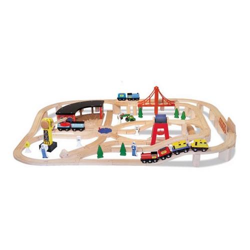 Melissa & Doug Wooden Railway Set - Primary Image