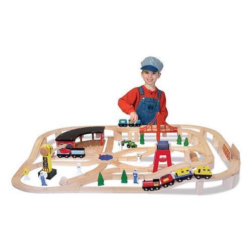 Melissa & Doug Wooden Railway Set - Primary Image