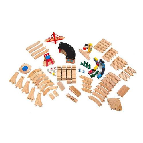 Melissa & Doug Wooden Railway Set - Primary Image