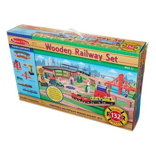 Melissa & Doug Wooden Railway Set - Primary Image