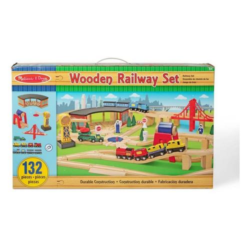 Melissa & Doug Wooden Railway Set - Primary Image