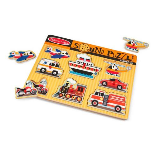 Melissa & Doug Vehicles Sound Puzzle - 8 Pieces - Primary Image