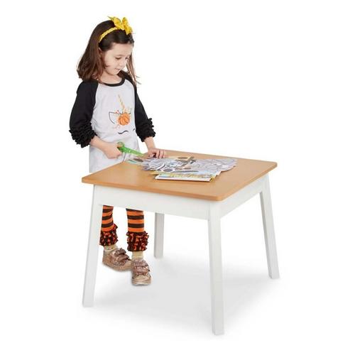 Melissa & Doug Wooden Square Table (White/Natural) - Primary Image