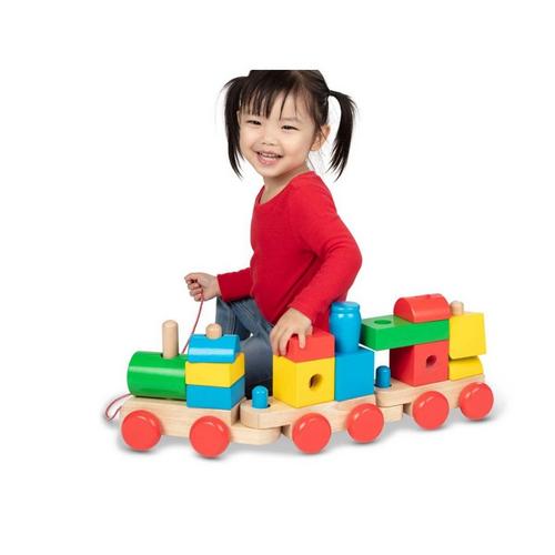 Melissa & Doug Wooden Jumbo Stacking Train Classic - Primary Image