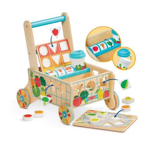 Melissa & Doug Wooden Shape Sorting Grocery Cart - Primary Image