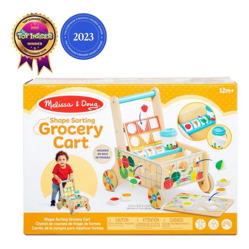 Melissa & Doug Wooden Shape Sorting Grocery Cart - Primary Image