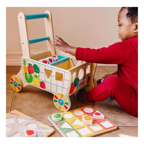 Melissa & Doug Wooden Shape Sorting Grocery Cart - Primary Image