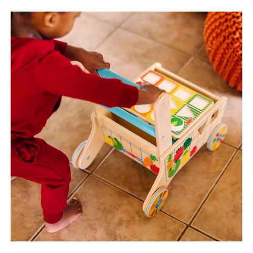 Melissa & Doug Wooden Shape Sorting Grocery Cart - Primary Image