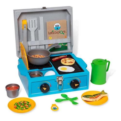 Melissa & Doug Let's Explore Wooden Camp Stove Play Set - Primary Image