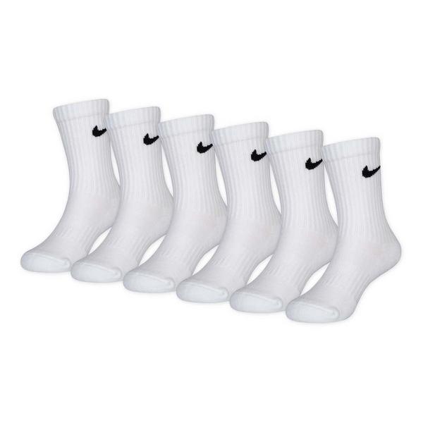 Kids' Nike Performance Basic Crew Socks Little XSmall White 6 Pack