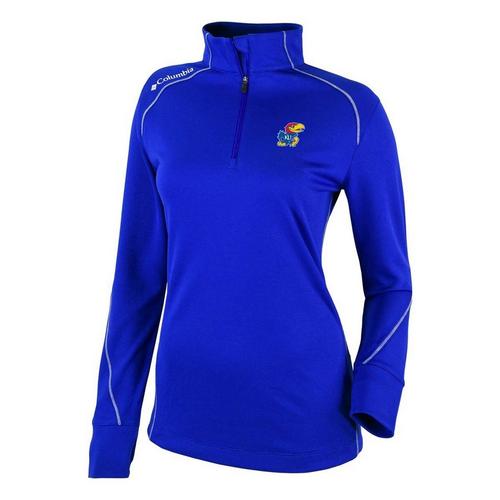 Columbia Women's Kansas Jayhawks Shotgun 2.0 Long Sleeve 1/4 Zip - Primary Image
