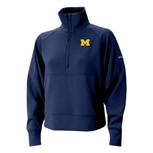 Columbia Women's Michigan Wolverines Wickhams Hills Long Sleeve 1/4 Zip - Primary Image