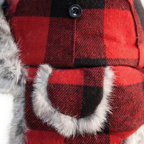 Eskimo Plaid Fur Bomber - Primary Image