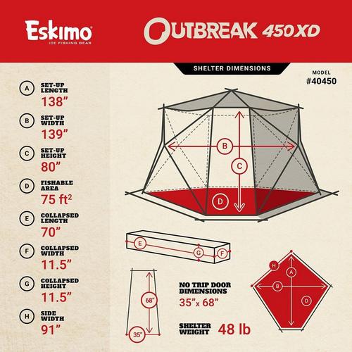 Eskimo Outbreak 450XD Hub Ice Shelter - Primary Image