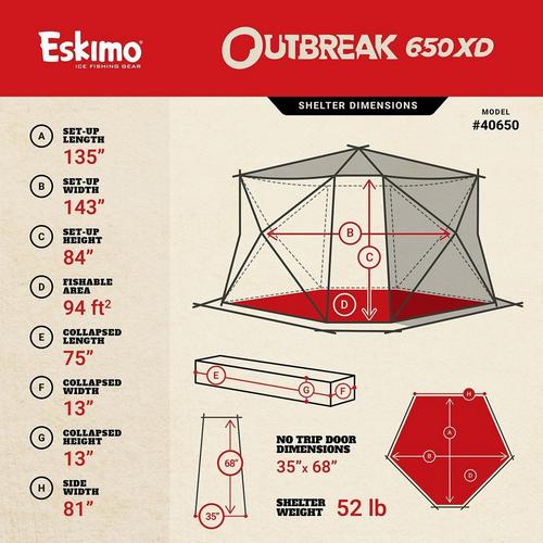 Eskimo Outbreak 650XD Hub Ice Shelter - Primary Image