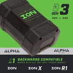 ION 4Ah Auger Battery Gen 3 40V Lithium Ion - Thumbnail 5 of 6