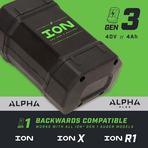 ION 4Ah Auger Battery Gen 3 40V Lithium Ion - Primary Image