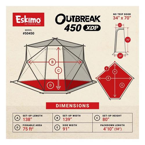 Eskimo Outbreak 450XDP Hub Ice Shelter - Primary Image