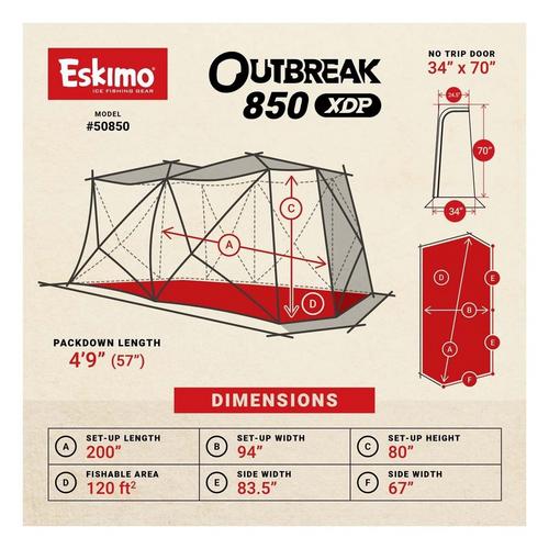 Eskimo Outbreak 850XDP Hub Ice Shelter - Primary Image