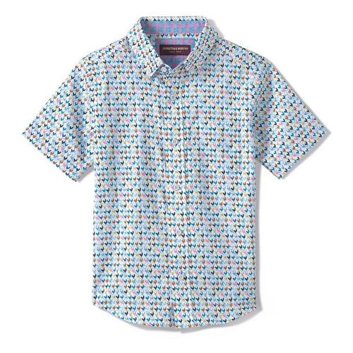 Boys' Johnston & Murphy Rooster Print Button Up Shirt - Primary Image
