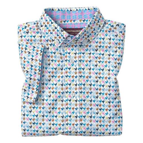 Boys' Johnston & Murphy Rooster Print Button Up Shirt - Primary Image