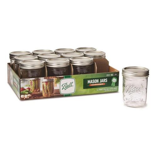 Ball 12 pk Regular Mouth 8 oz Mason Jar - Primary Image