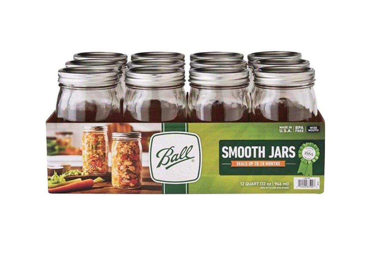 Ball Wide Mouth Mason Jar 1 qt 12 pack - Ball